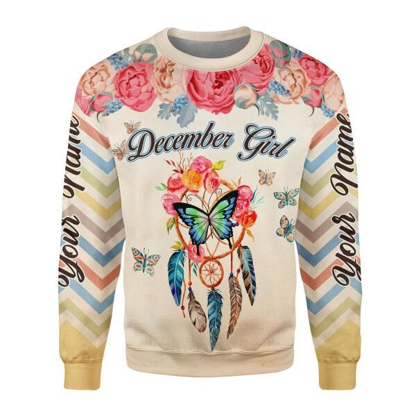 CustomsPig Personalized Ugly Sweater December Girl What People Say About Me All Over Printed