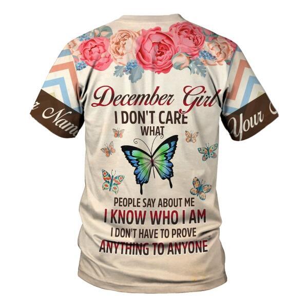CustomsPig Personalized T-shirt December Girl What People Say About Me All Over Printed