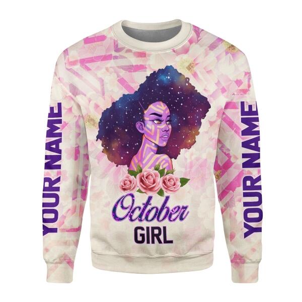 CustomsPig Personalized Ugly Sweater October Girl All Over Printed