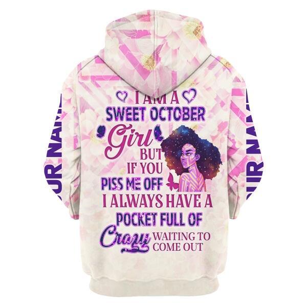 CustomsPig Personalized Tops October Girl All Over Printed