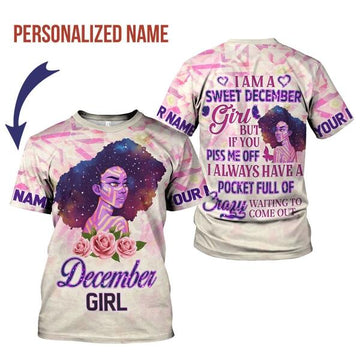 CustomsPig Personalized T-shirt December Girl All Over Printed