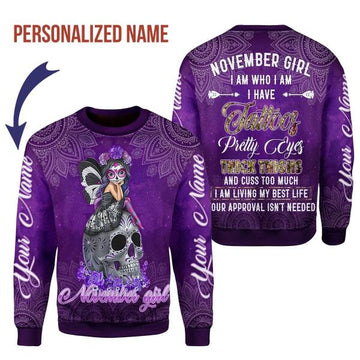 CustomsPig Personalized Tops November Girl All Over Printed