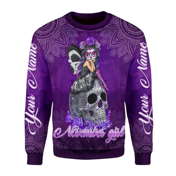 CustomsPig Personalized Tops November Girl All Over Printed