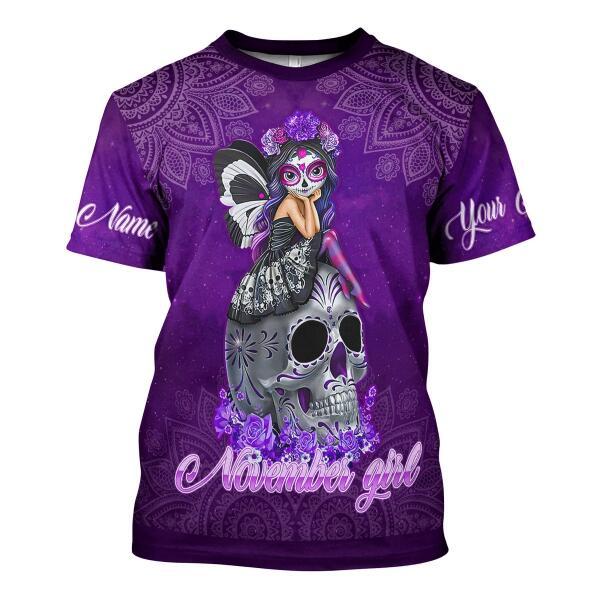 CustomsPig Personalized Tops November Girl All Over Printed