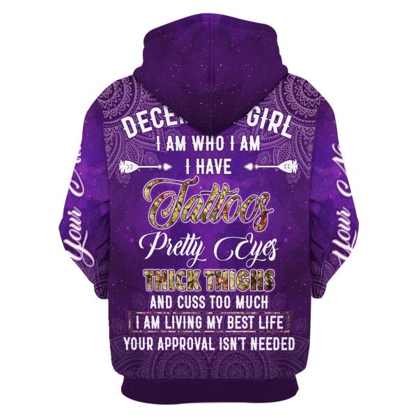 CustomsPig Personalized  Tops  December Girl I Have Tattoos All Over Printed