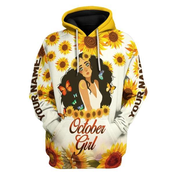 CustomsPig Personalized Tops October Girl All Over Printed