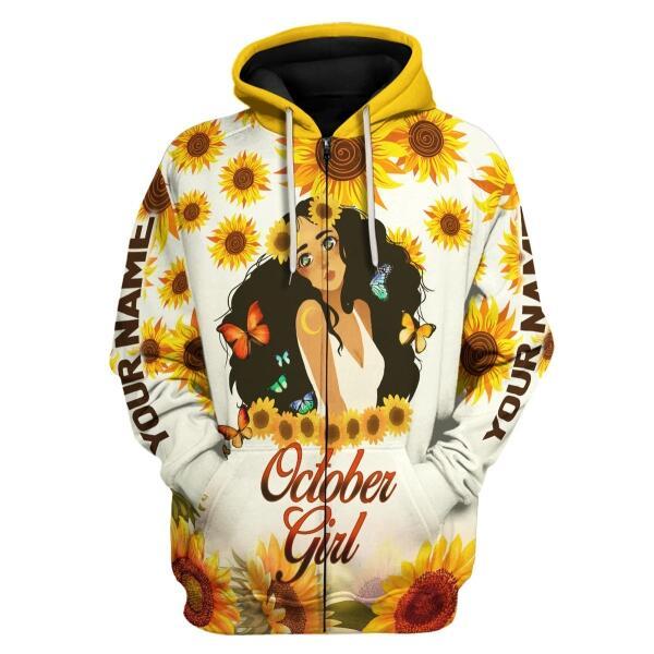 CustomsPig Personalized Tops October Girl All Over Printed