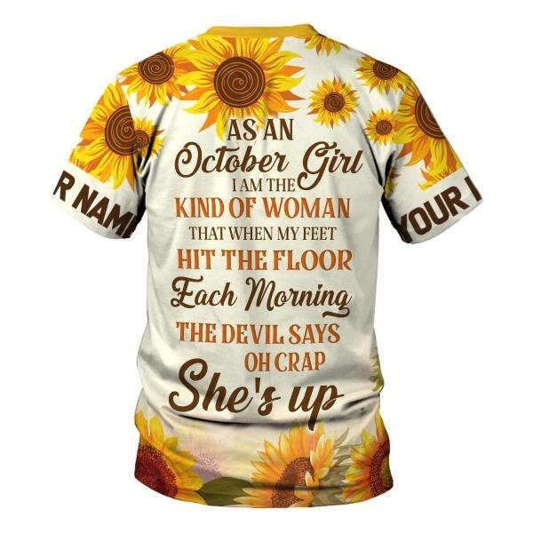 CustomsPig Personalized Tops October Girl All Over Printed
