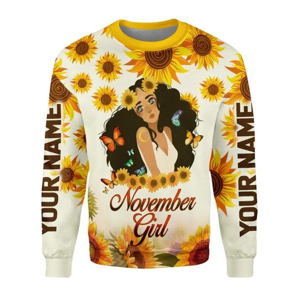 CustomsPig Personalized Ugly Sweater November Girl All Over Printed