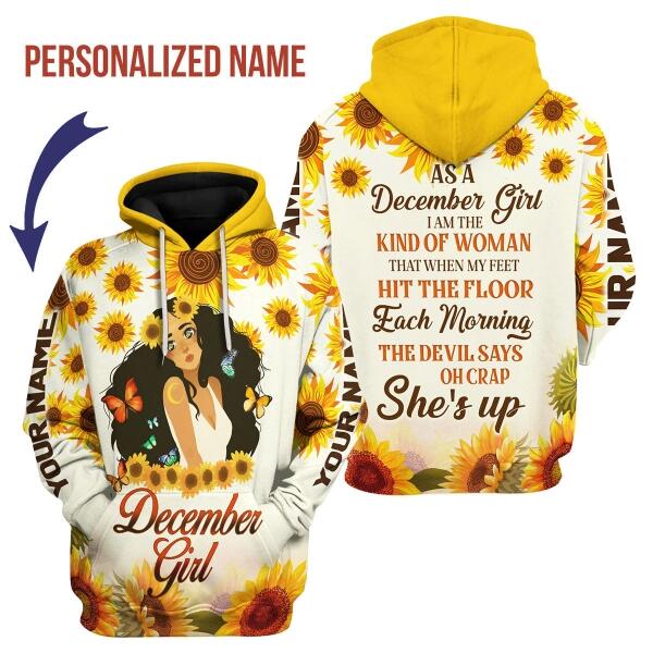 CustomsPig Personalized Hoodie December Girl All Over Printed