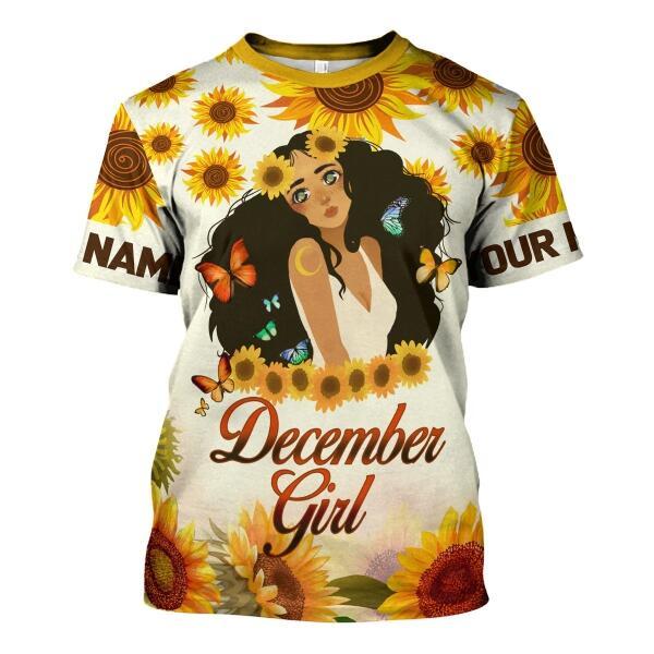 CustomsPig Personalized T-shirt December Girl All Over Printed