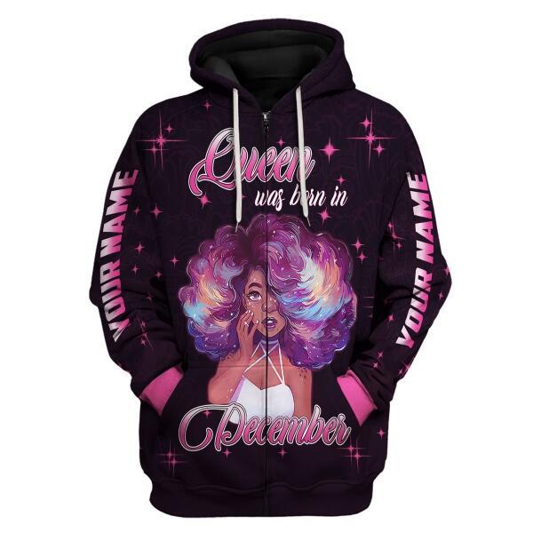 CustomsPig Personalized  Tops  December Girl She's Beautiful Bold All Over Printed