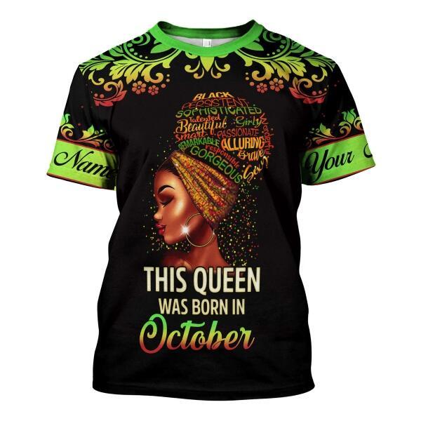 CustomsPig Personalized Tops October Girl I Am 100% Me  All Over Printed