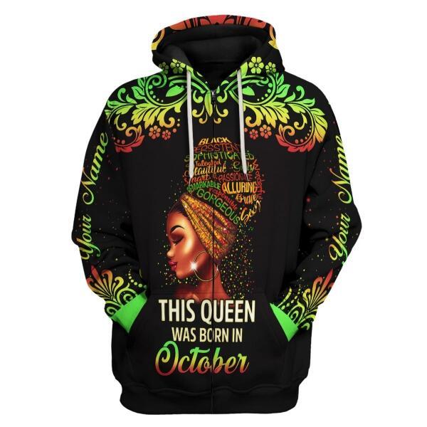 CustomsPig Personalized Tops October Girl I Am 100% Me  All Over Printed