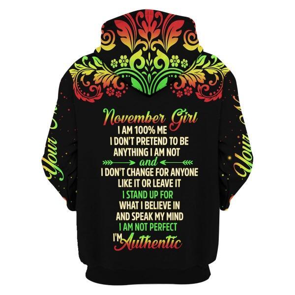 CustomsPig Personalized Tops November Girl All Over Printed