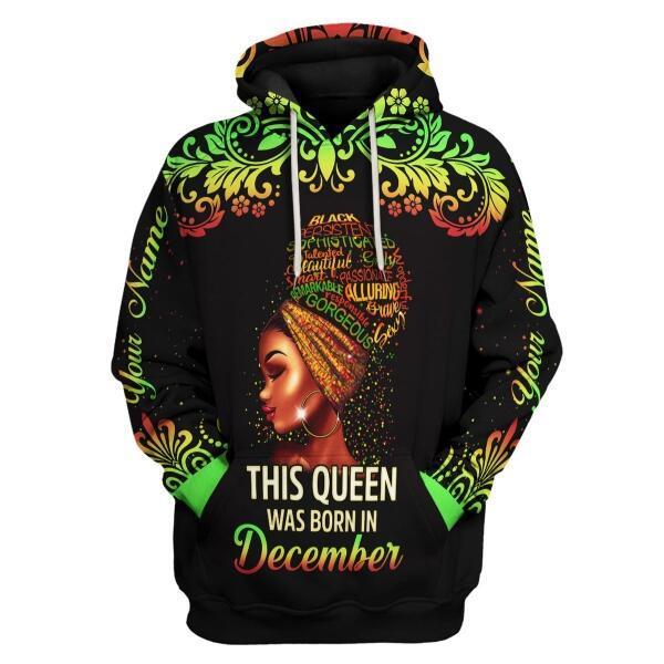 CustomsPig Personalized Hoodie December Girl I Am 100% Me All Over Printed