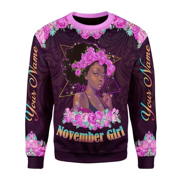 CustomsPig Personalized Ugly Sweater November Girl All Over Printed
