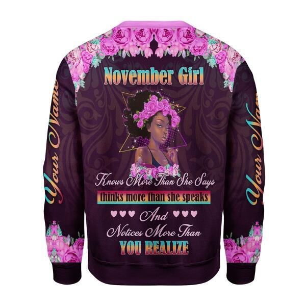 CustomsPig Personalized Ugly Sweater November Girl All Over Printed