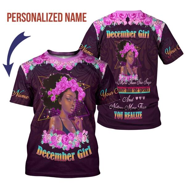 CustomsPig Personalized T-shirt December Girl All Over Printed