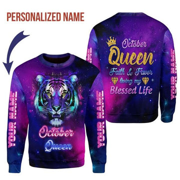 CustomsPig Personalized Tops October Queen All Over Printed