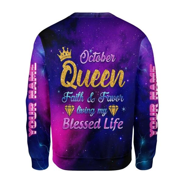 CustomsPig Personalized Tops October Queen All Over Printed