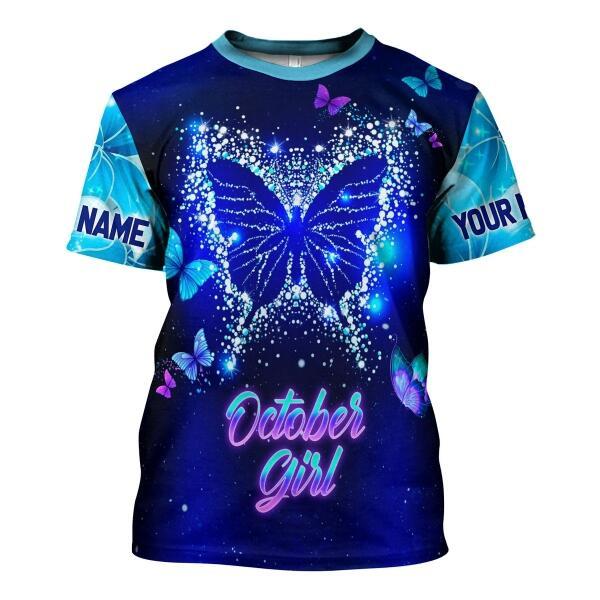 CustomsPig Personalized T-shirt October Girl All Over Printed
