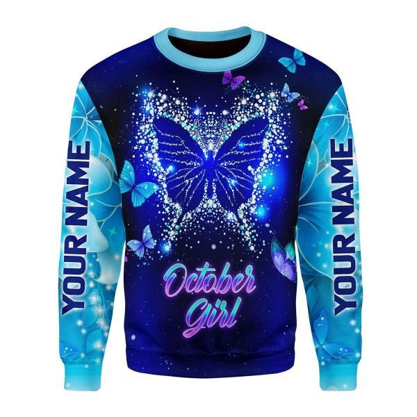 CustomsPig Personalized Ugly Sweater October Girl All Over Printed
