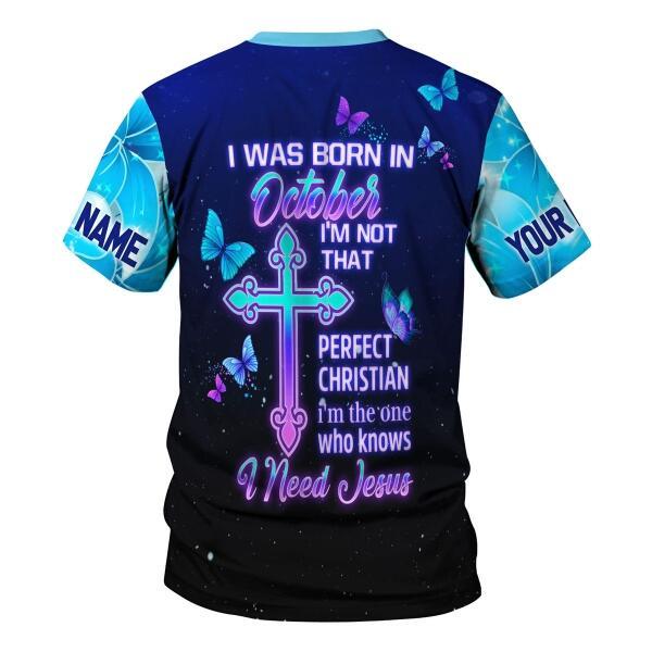 CustomsPig Personalized T-shirt October Girl All Over Printed