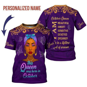 CustomsPig Personalized T-shirt October All Over Printed