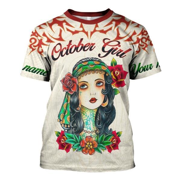 CustomsPig Personalized Tops October Girl I Do What I Want All Over Printed