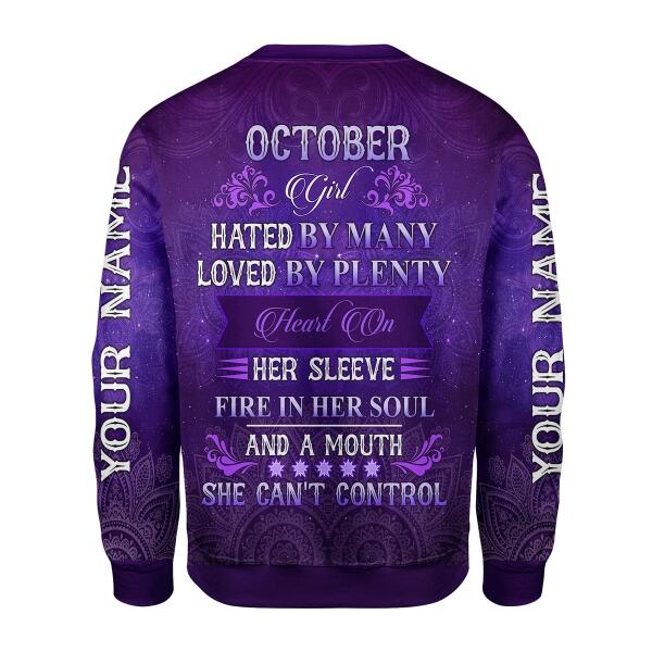 CustomsPig Personalized Ugly Sweater October Girl All Over Printed
