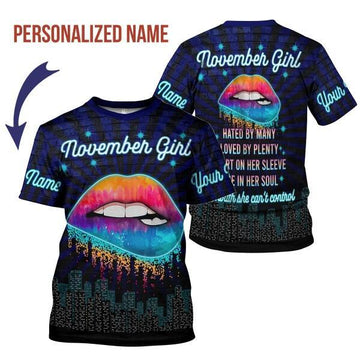 CustomsPig Personalized T-shirt November Girl All Over Printed