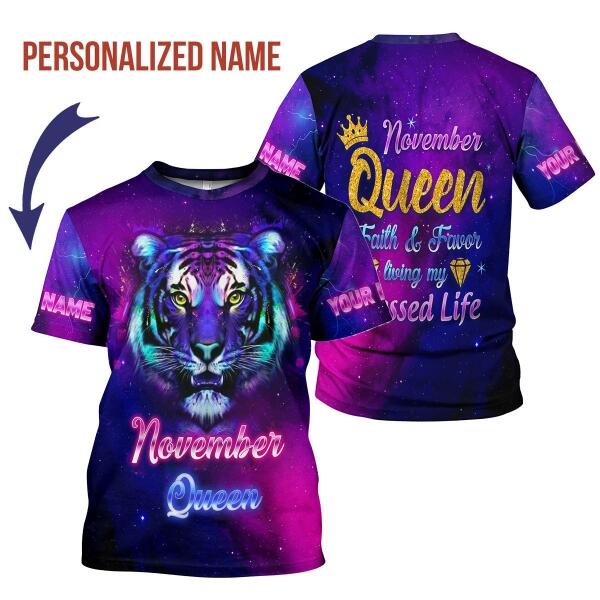 CustomsPig Personalized T-shirt November Queen All Over Printed