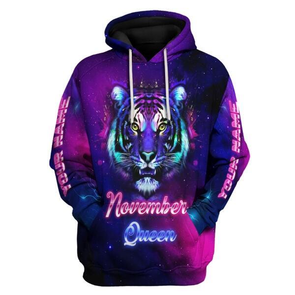 CustomsPig Personalized Hoodie November Queen All Over Printed