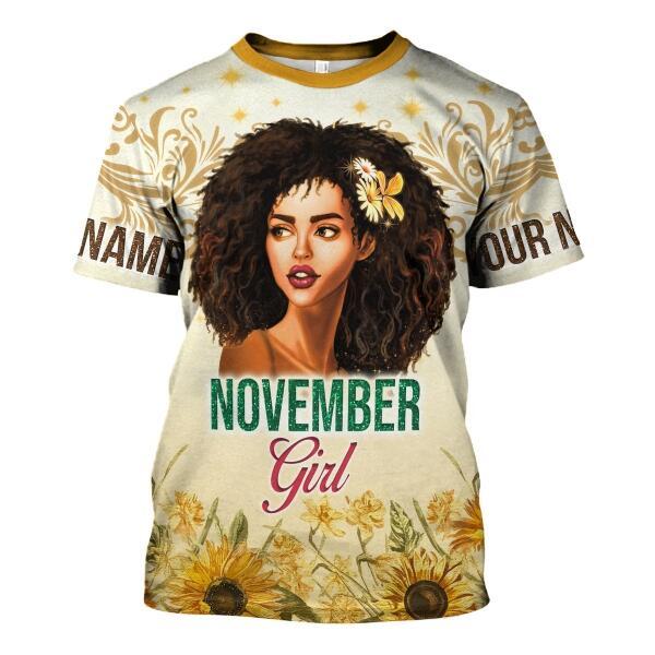 CustomsPig Personalized Tops November Girl All Over Printed