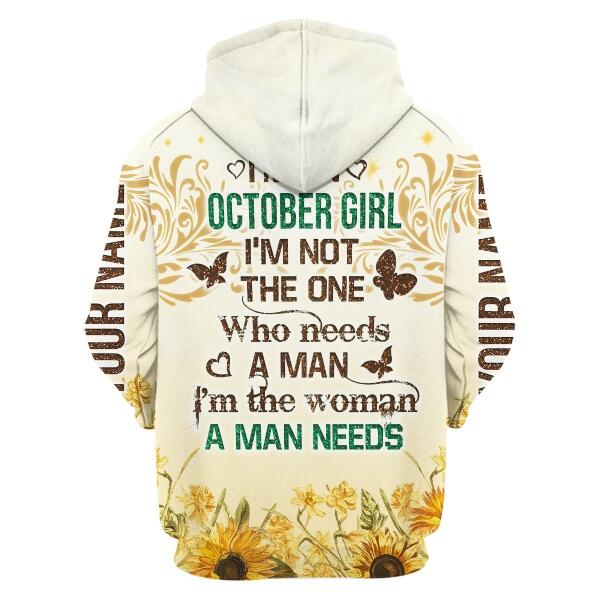 CustomsPig Personalized Tops October Girl All Over Printed
