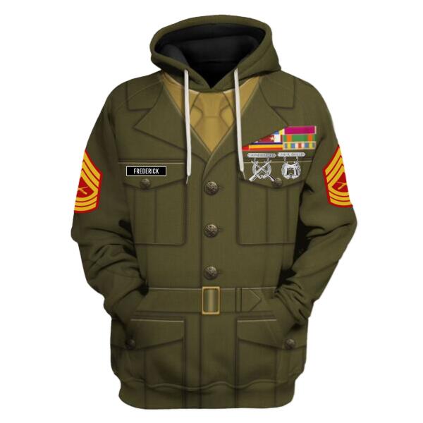 HumansBold Unisex Tracksuit U.S Marine Corps Green Service Uniform 3D Uniform-Enlisted
