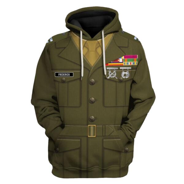 HumansBold Unisex Hoodie U.S Marine Corps Green Service Uniform 3D Uniform-Officer