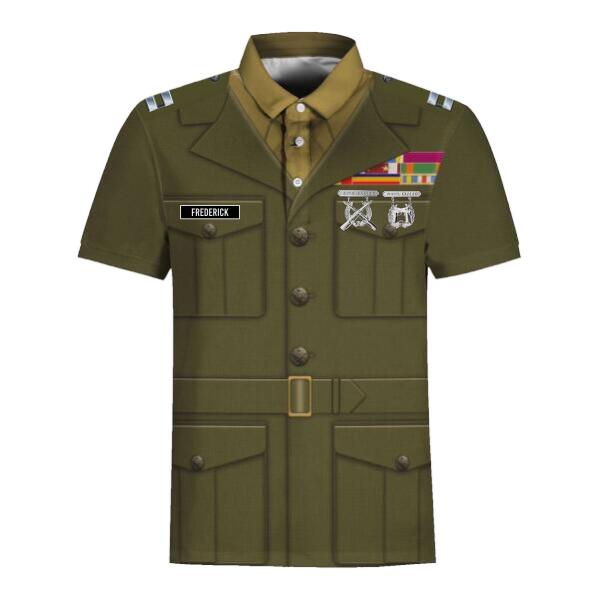 HumansBold Unisex Polo Shirt U.S Marine Corps Green Service Uniform 3D Uniform-Officer