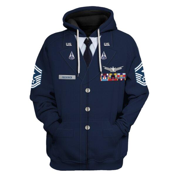 HumansBold Unisex Zip Hoodie U.S Space Force Service Dress 3D Uniform-Enlisted copy