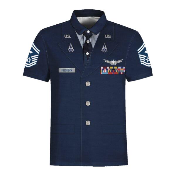 HumansBold Unisex Polo Shirt U.S Space Force Service Dress 3D Uniform-Enlisted copy