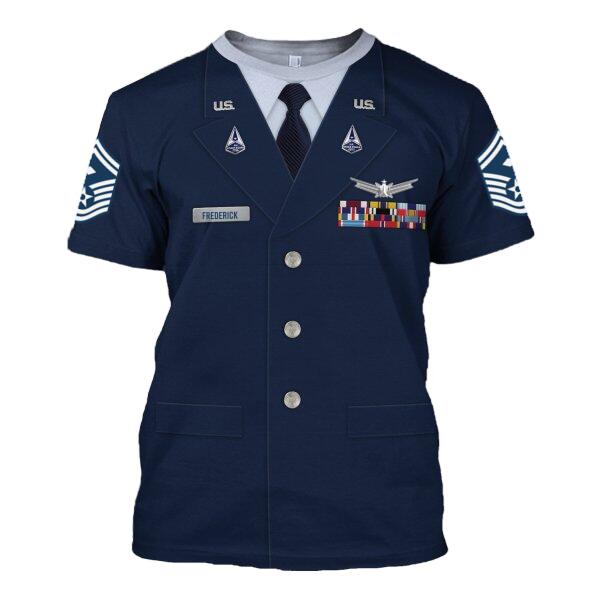 HumansBold Unisex T-Shirt U.S Space Force Service Dress 3D Uniform-Enlisted copy