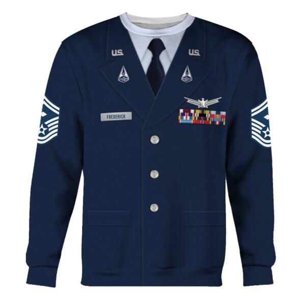 HumansBold Unisex Sweatshirt U.S Space Force Service Dress 3D Uniform-Enlisted copy