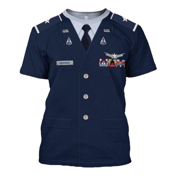 HumansBold Unisex T-shirt U.S Space Force Service Dress (Class B) 3D Uniform-Officer