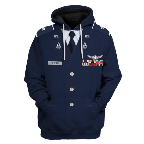 HumansBold Unisex Hoodie U.S Space Force Service Dress (Class B) 3D Uniform-Officer