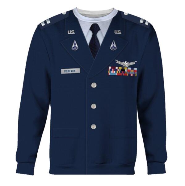 HumansBold Unisex Sweatshirt U.S Space Force Service Dress (Class A) 3D Uniform-Officer