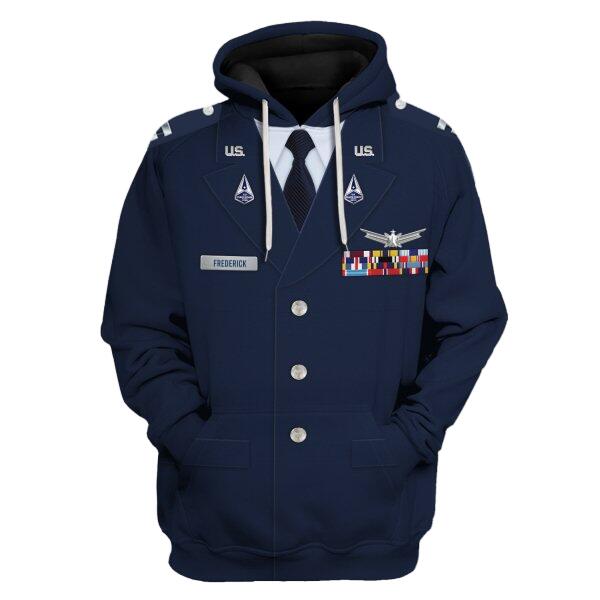 HumansBold Unisex Hoodie U.S Space Force Service Dress (Class A) 3D Uniform-Officer