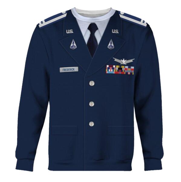 HumansBold Unisex Sweatshirt U.S Space Force Service Dress 3D Uniform-Officer