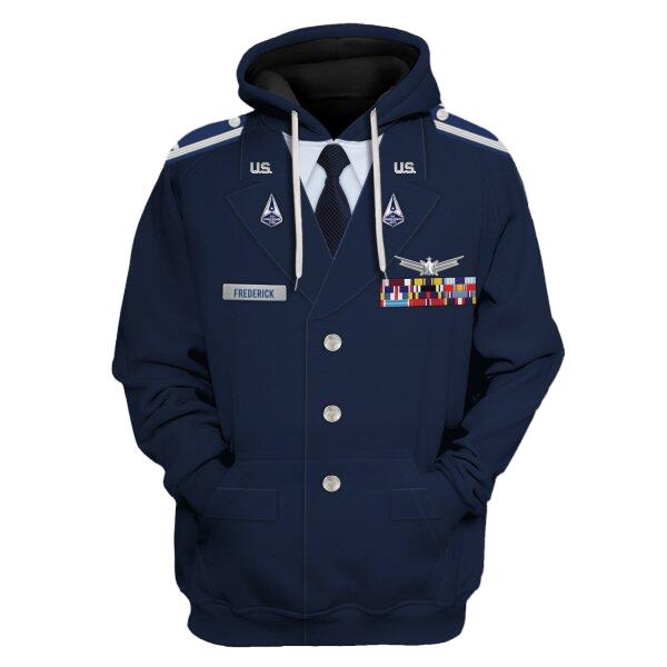 HumansBold Unisex Hoodie U.S Space Force Service Dress 3D Uniform-Officer