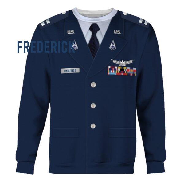 HumansBold Unisex Tracksuit U.S Space Force Service Dress (Class A) 3D Uniform-Officer